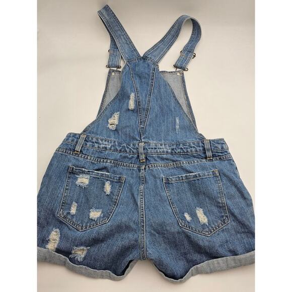 Harper Women's M Cuffed Denim Button Side Shortalls - Picture 8 of 8